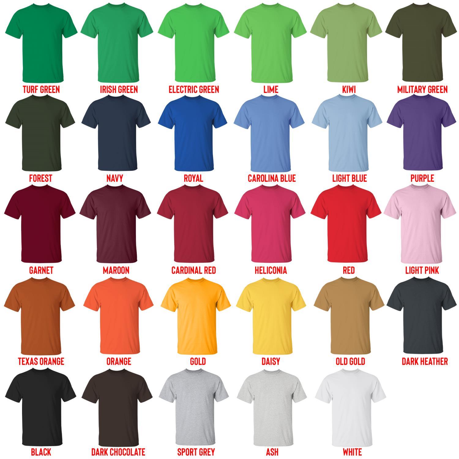 t shirt color chart 1 - Neon Genesis Evangelion Shop
